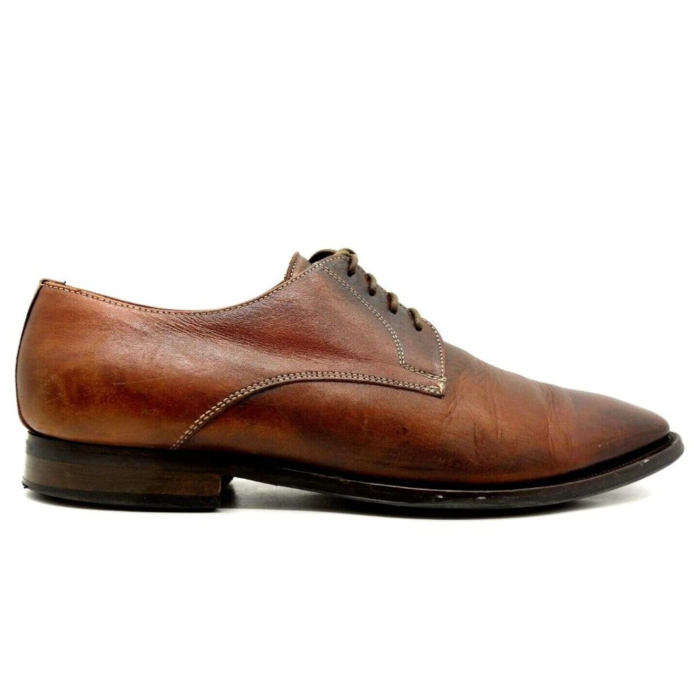 To Boot Adam Derrick Brown Leather Lace up Dress Casual Oxfords Shoes Men's 10